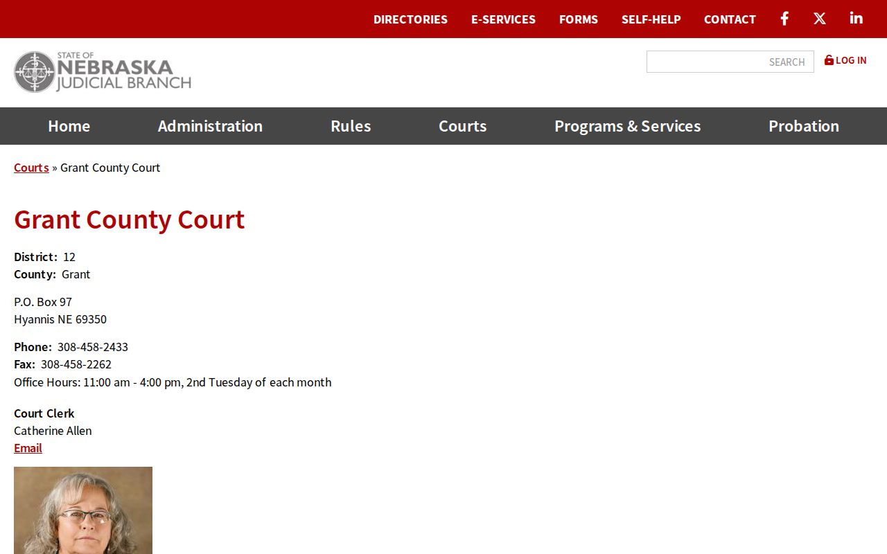 Grant County bench warrant records County Court profile