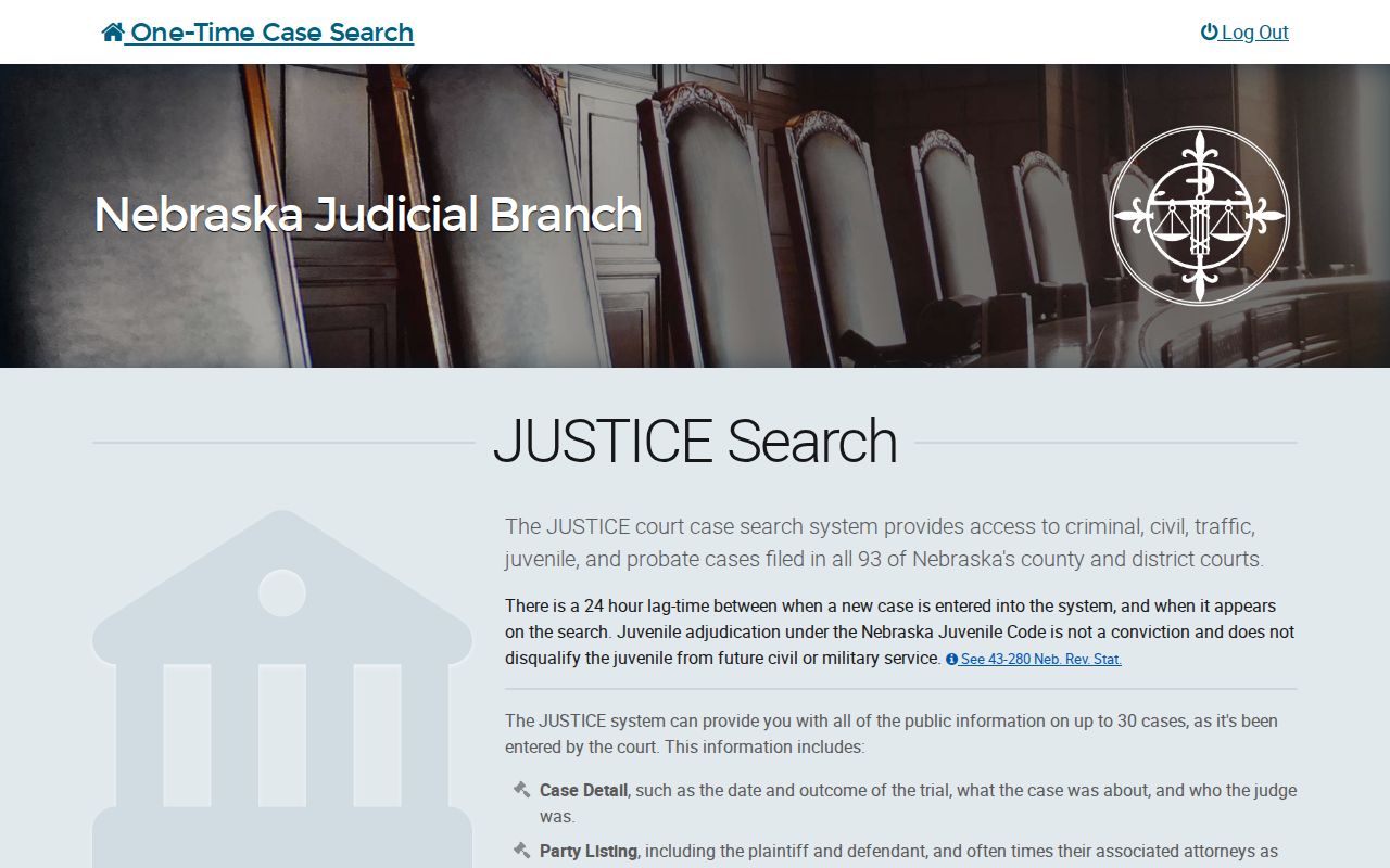 Grant County warrant search JUSTICE landing page