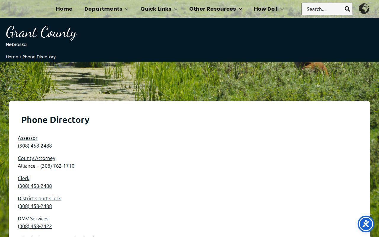 Grant County warrant records county phone directory