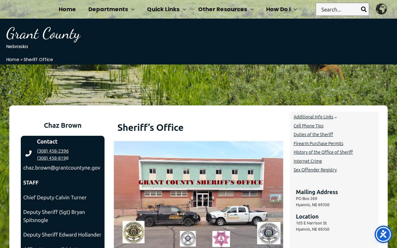 Grant County warrant records sheriff office contact